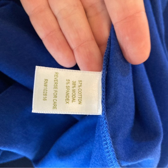 Garnet Hill Jersey Midi Dress 3/4 sleeves Blue - Picture 9 of 10